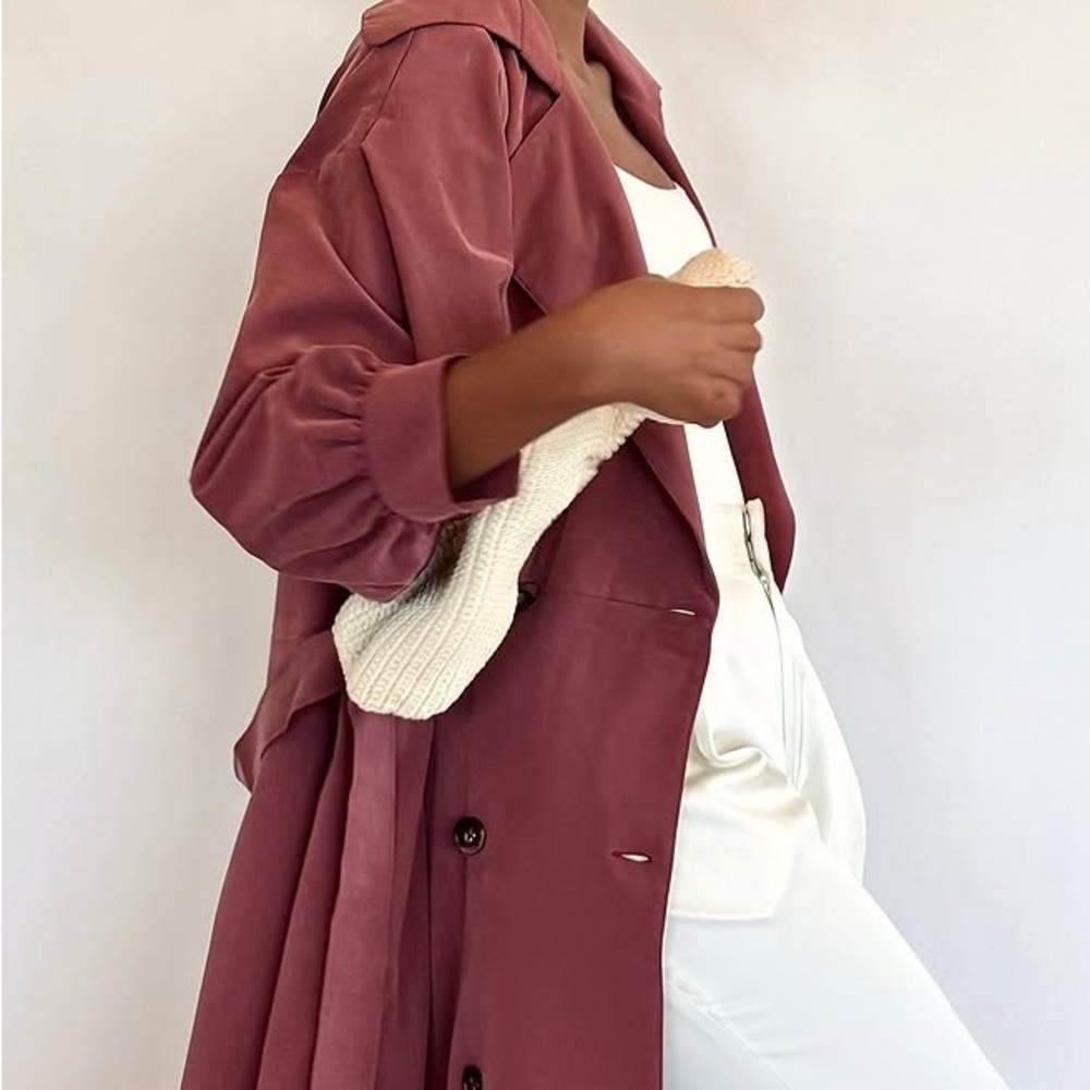 Lady by Ash Elegant Mauve Trench Coat - Picture 2 of 9